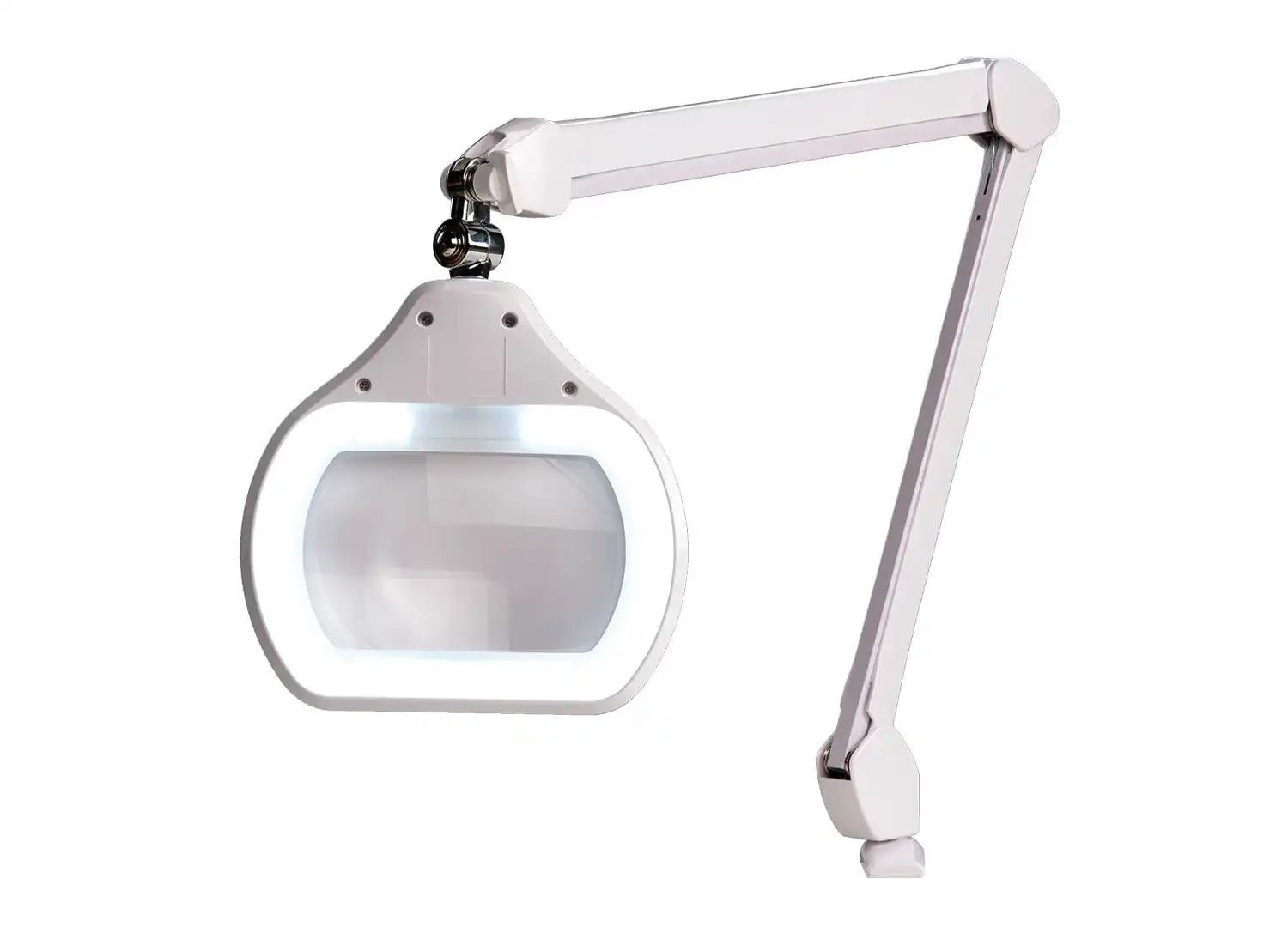 Accu-Lite 5″ Round LED Magnifier; 5 Diopter (2.25x); White finish
