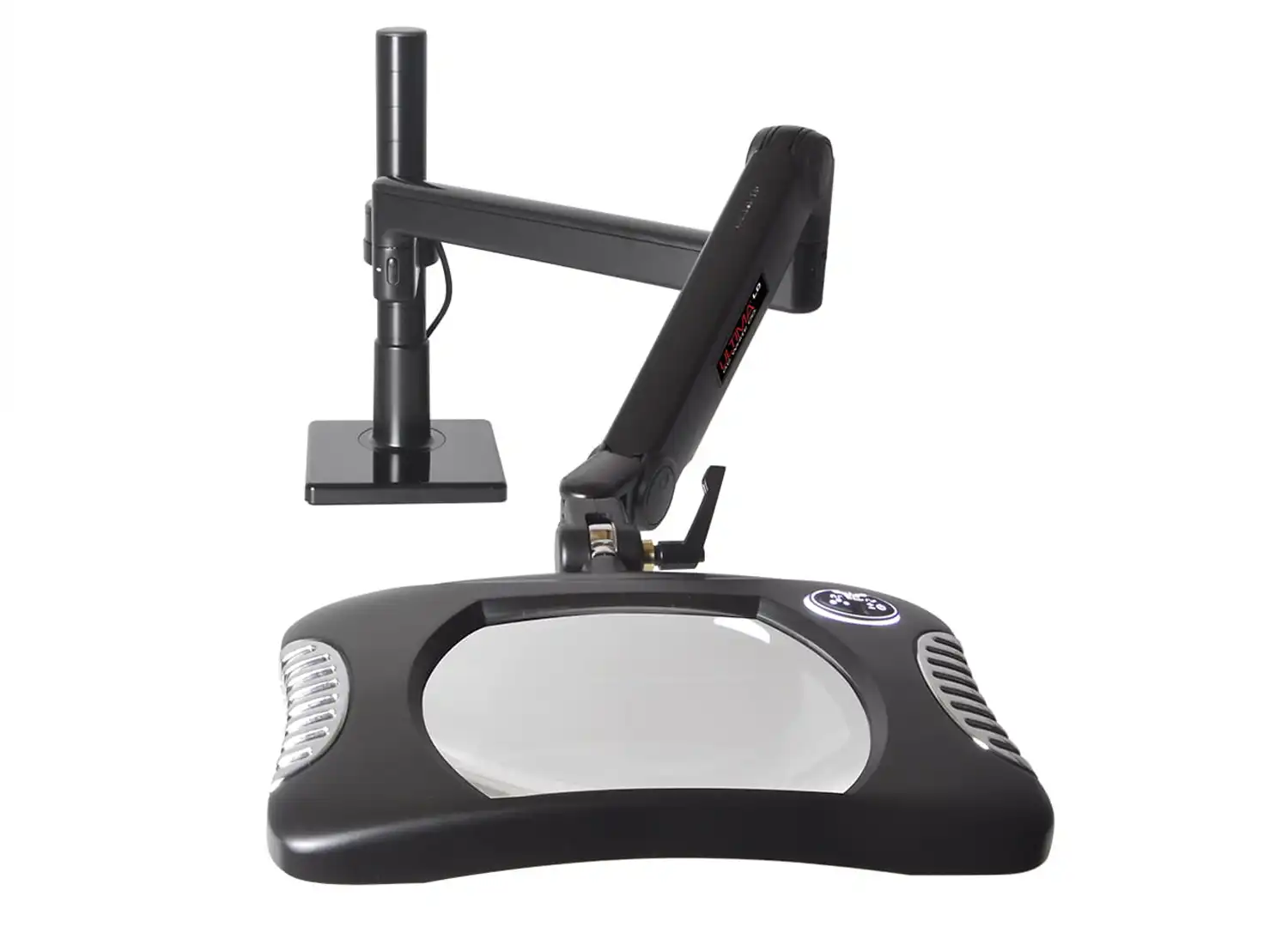 Green-Lite 7 x 5.25″ Rectangular LED Magnifier on an Ultima Gen2 EPS Arm and 12″ Modular 4-way Clamp Assembly