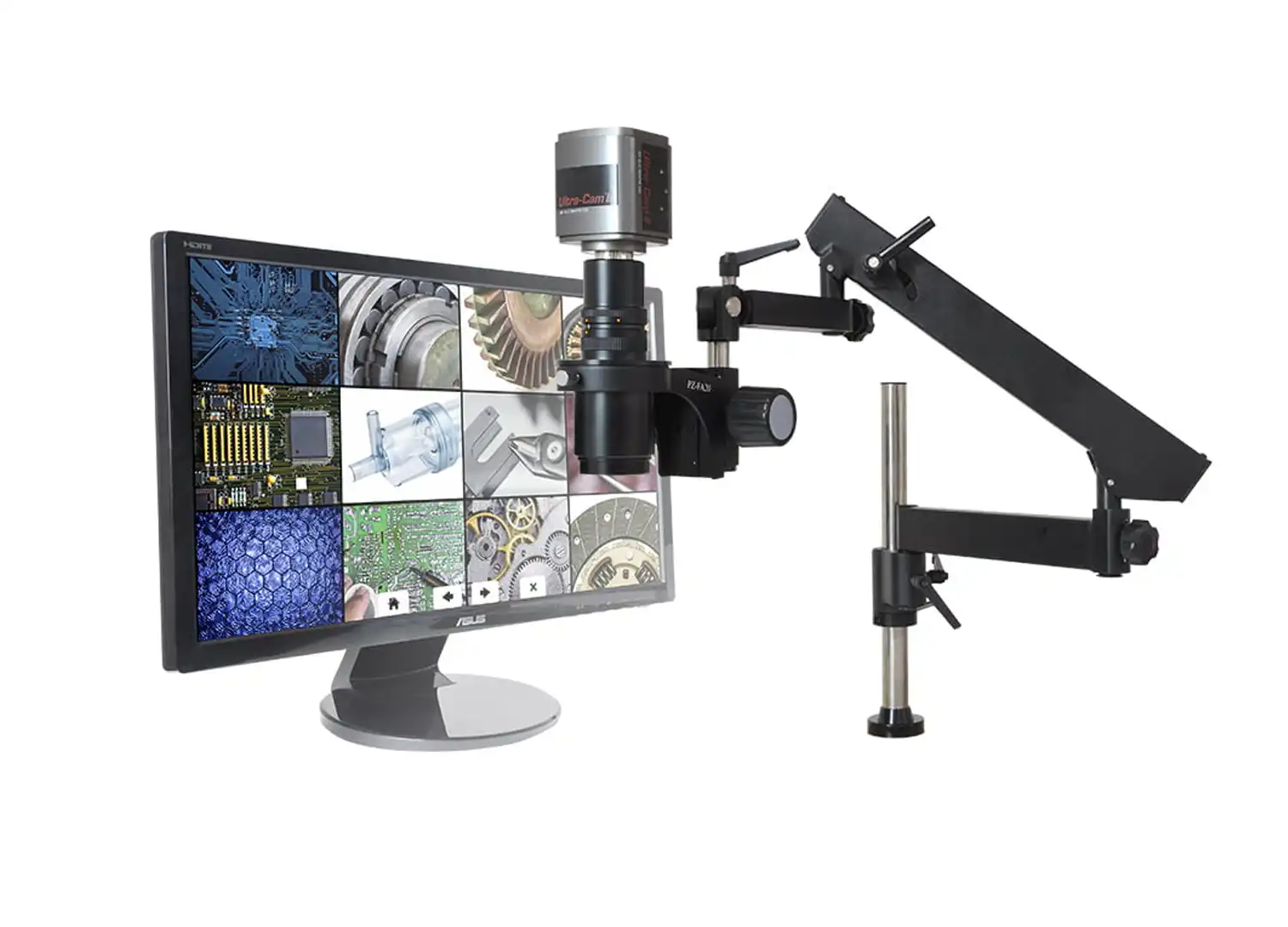 MacroZoom HD Digital Microscope System – 22″ LCD Monitor – Articulating Arm Base